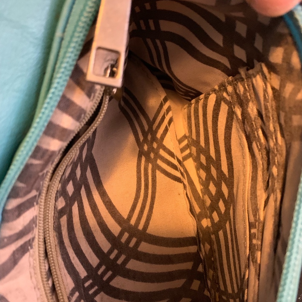 Wristlet bag, teal colored